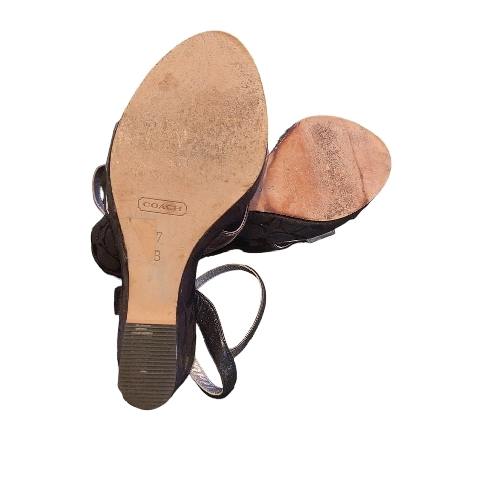 Coach Ladies Strappie Wedge Sandals - Picture 8 of 8
